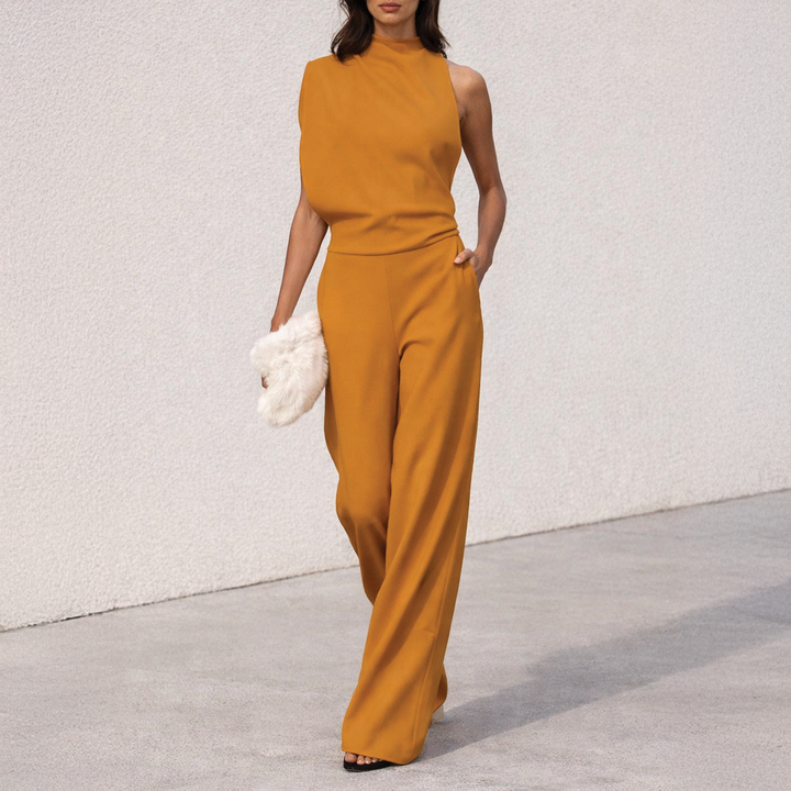 Clara | Women's Elegant Sleeveless Jumpsuit-Metro Lane Plaza