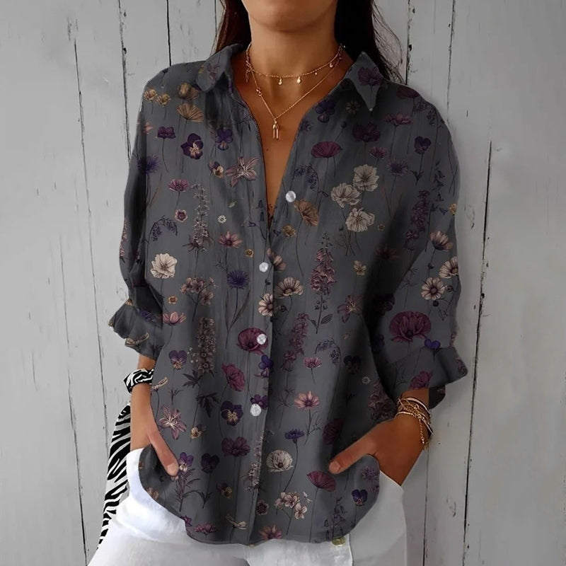 Leilani | Women's Vintage Floral Top-Metro Lane Plaza