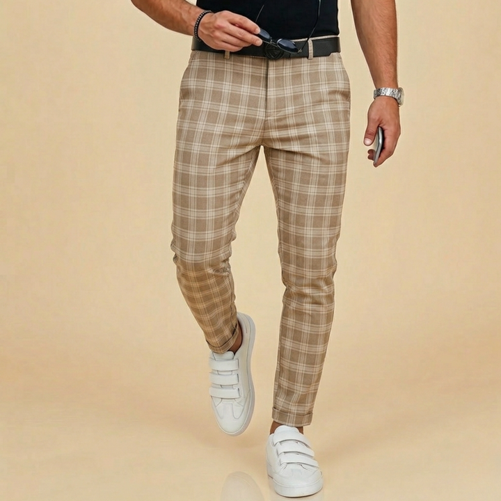 Harry | Men's Casual Checked Trousers-Metro Lane Plaza