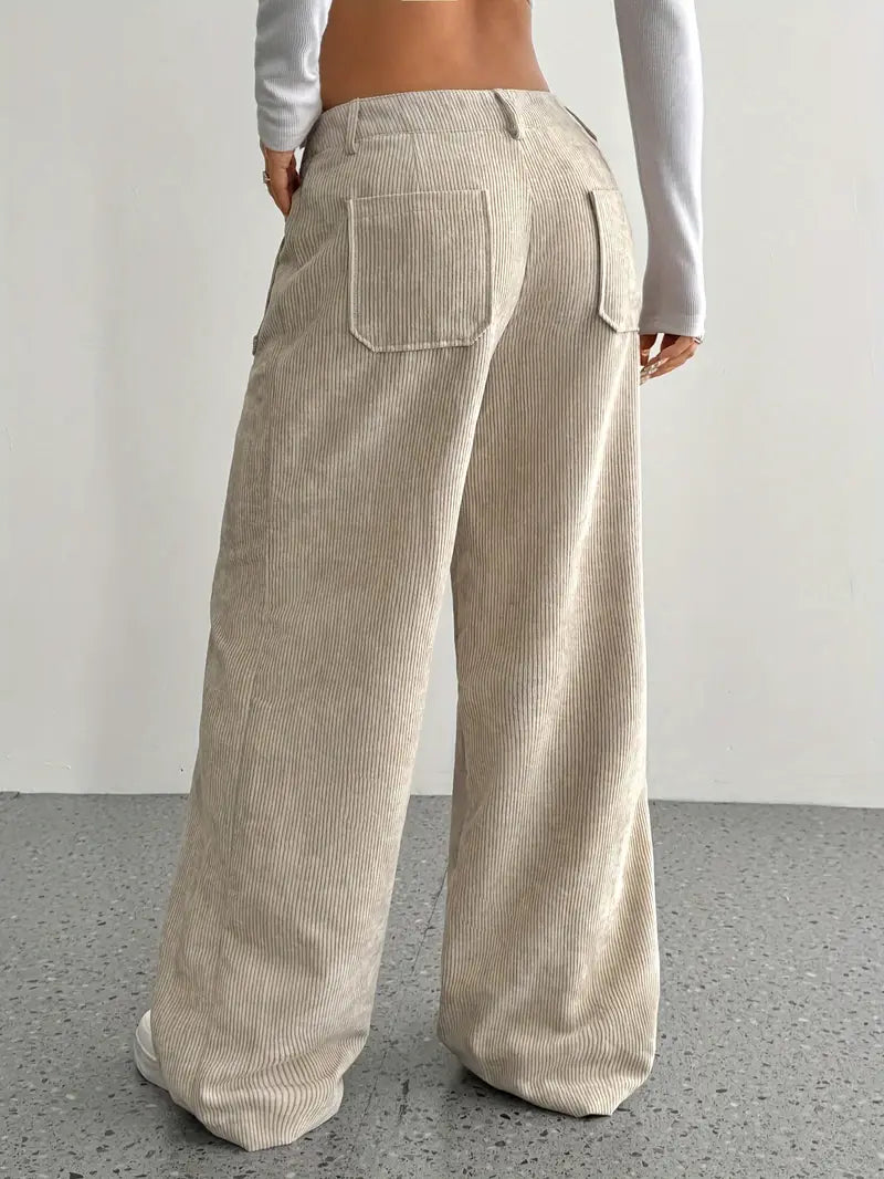 Ainsley | Women's Wide Leg Corduroy Pants-Metro Lane Plaza