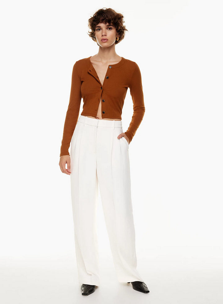 Casual Wide Leg Trousers with Pockets for Women - High Waist Style-Metro Lane Plaza