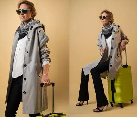 Sophia | Women's Oversized Water-Repellent Windbreaker Jacket-Metro Lane Plaza