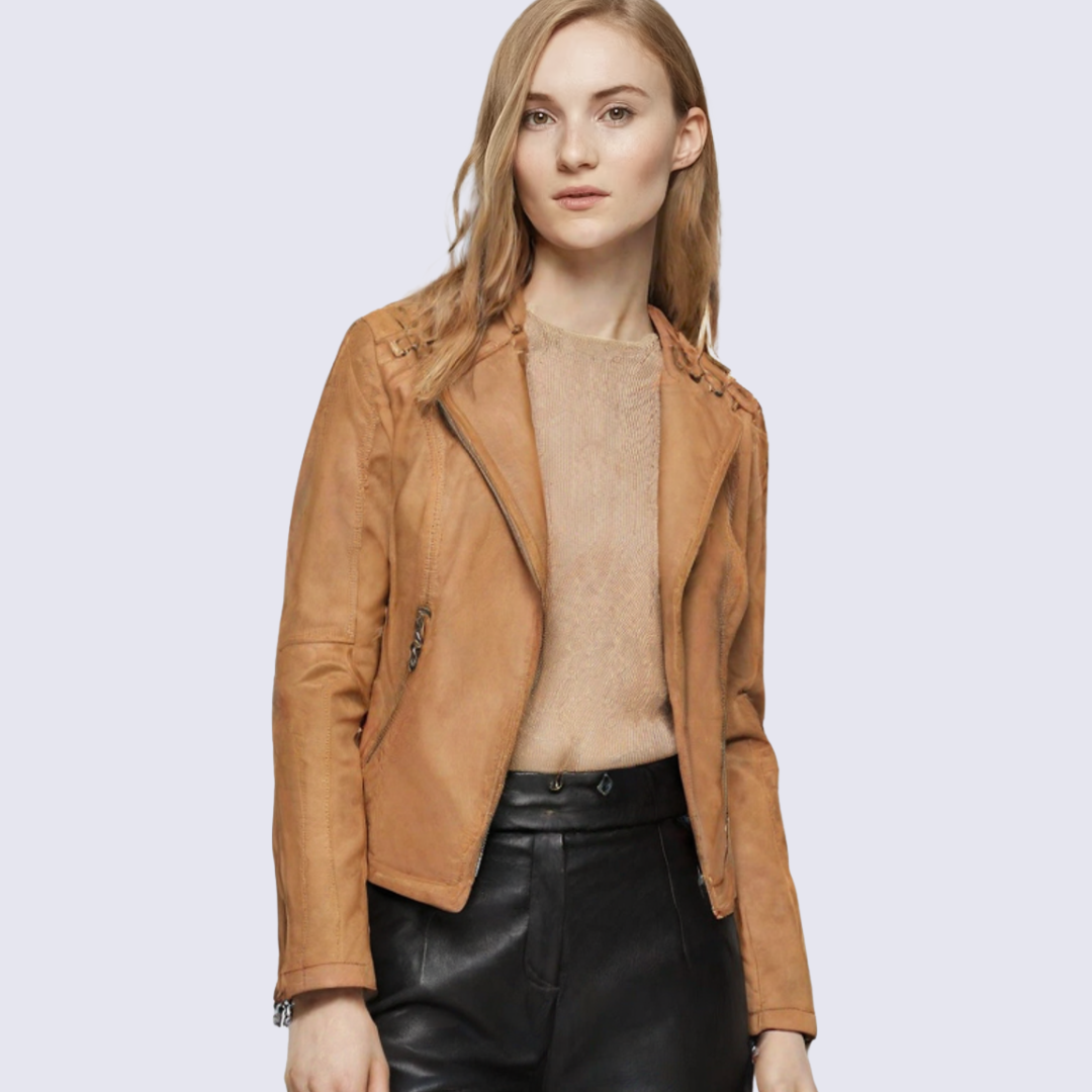 Women's Faux Leather Biker Jacket