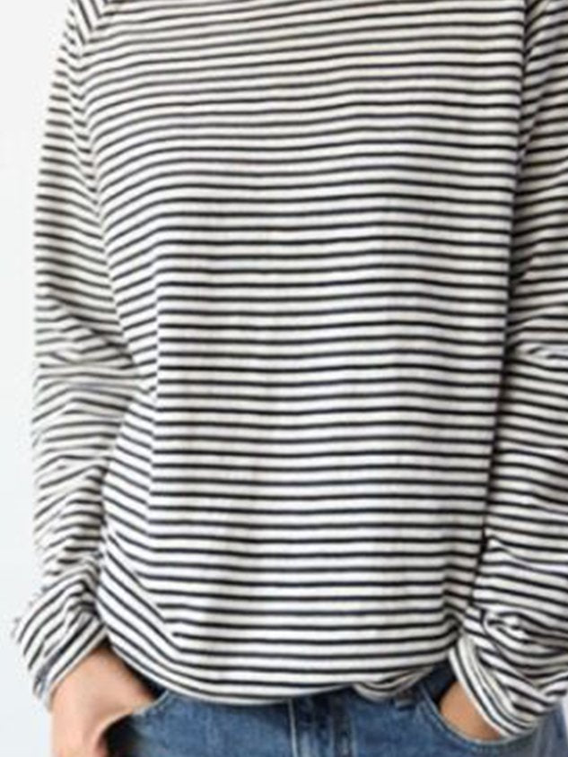 Sophia | Women's Elegant Striped Long Sleeve Top – Breathable Design-Metro Lane Plaza
