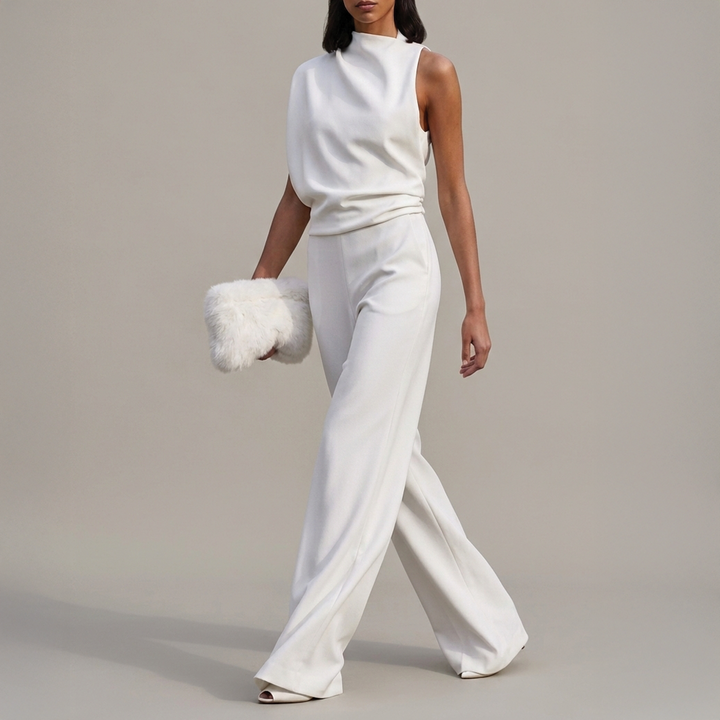 Clara | Women's Elegant Sleeveless Jumpsuit-Metro Lane Plaza