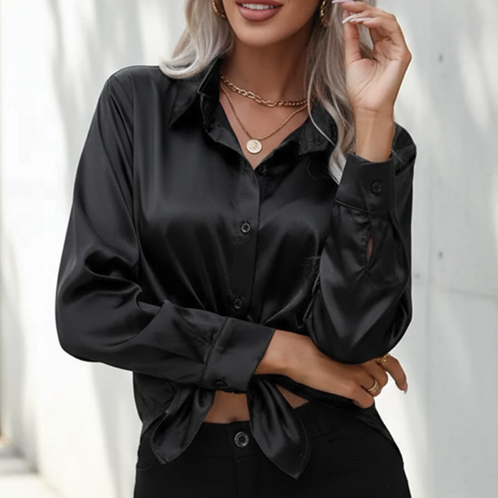 Camila | Women's Flowy Satin Top-Metro Lane Plaza