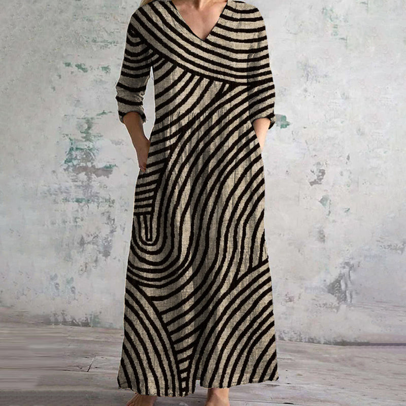 Gianna | Women's Vintage Stripe Dress-Metro Lane Plaza