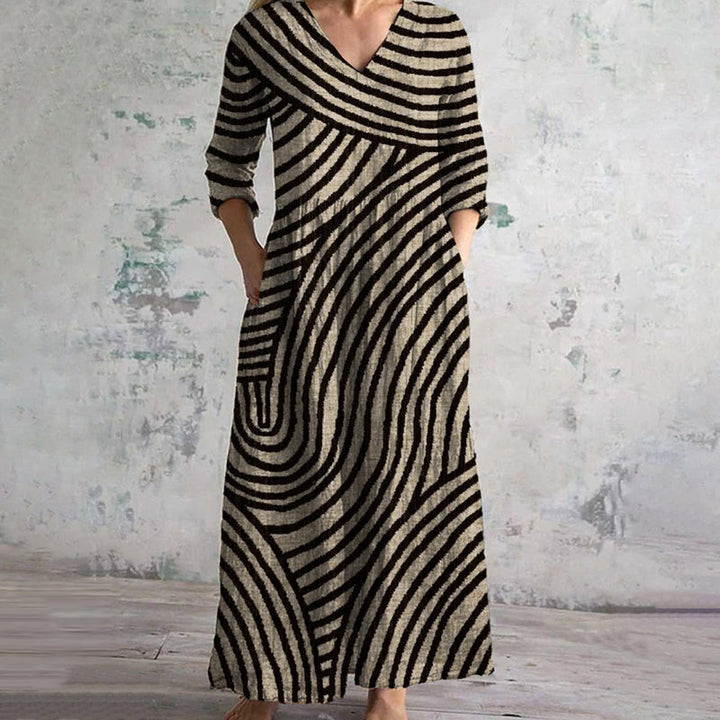 Gianna | Women's Vintage Stripe Dress-Metro Lane Plaza