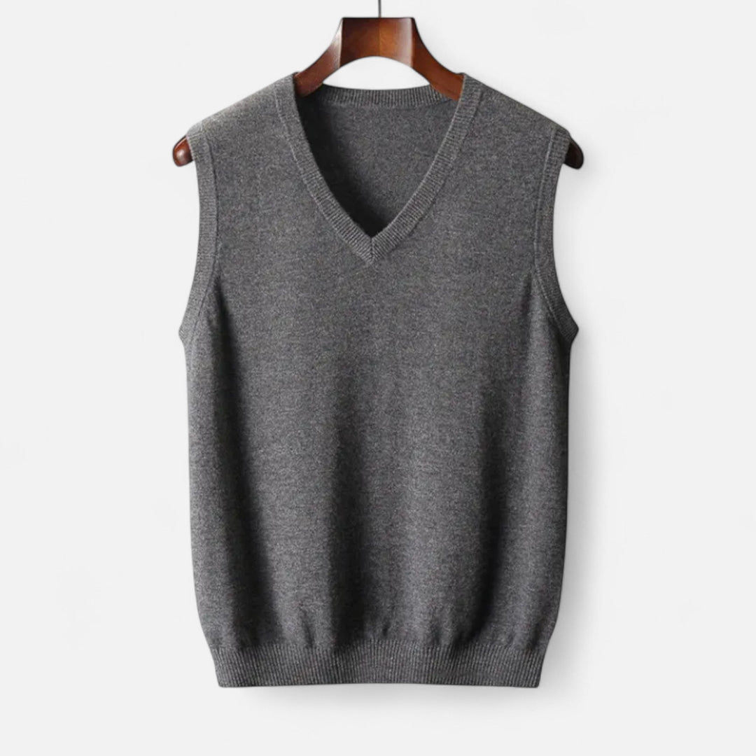 Luca | Men's Classic Merino Wool Vest-Metro Lane Plaza