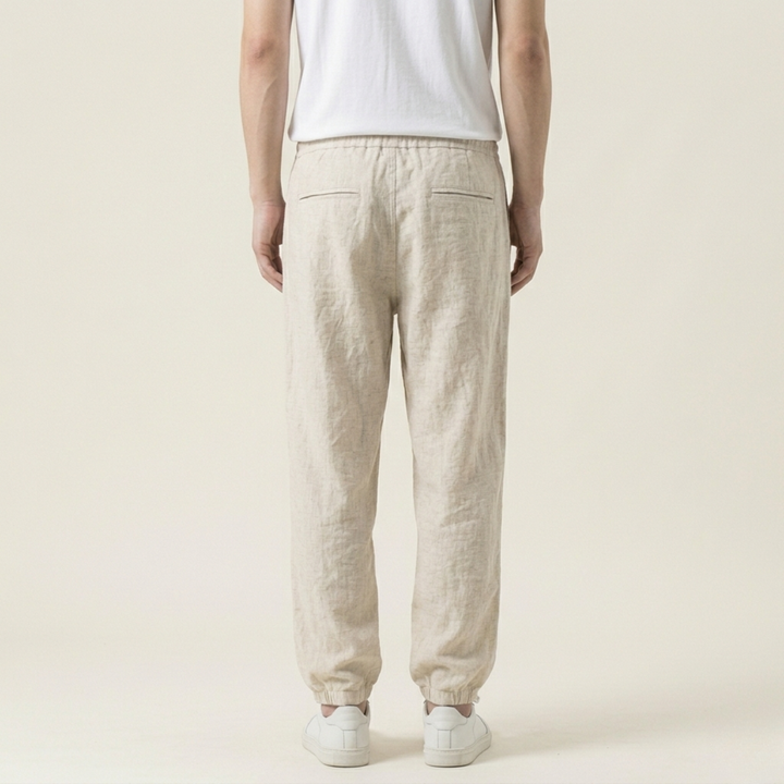 Alexander | Men's Timeless Comfort Linen Trousers-Metro Lane Plaza