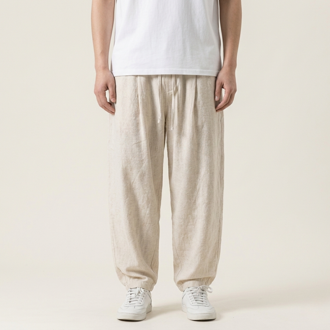 Alexander | Men's Timeless Comfort Linen Trousers-Metro Lane Plaza