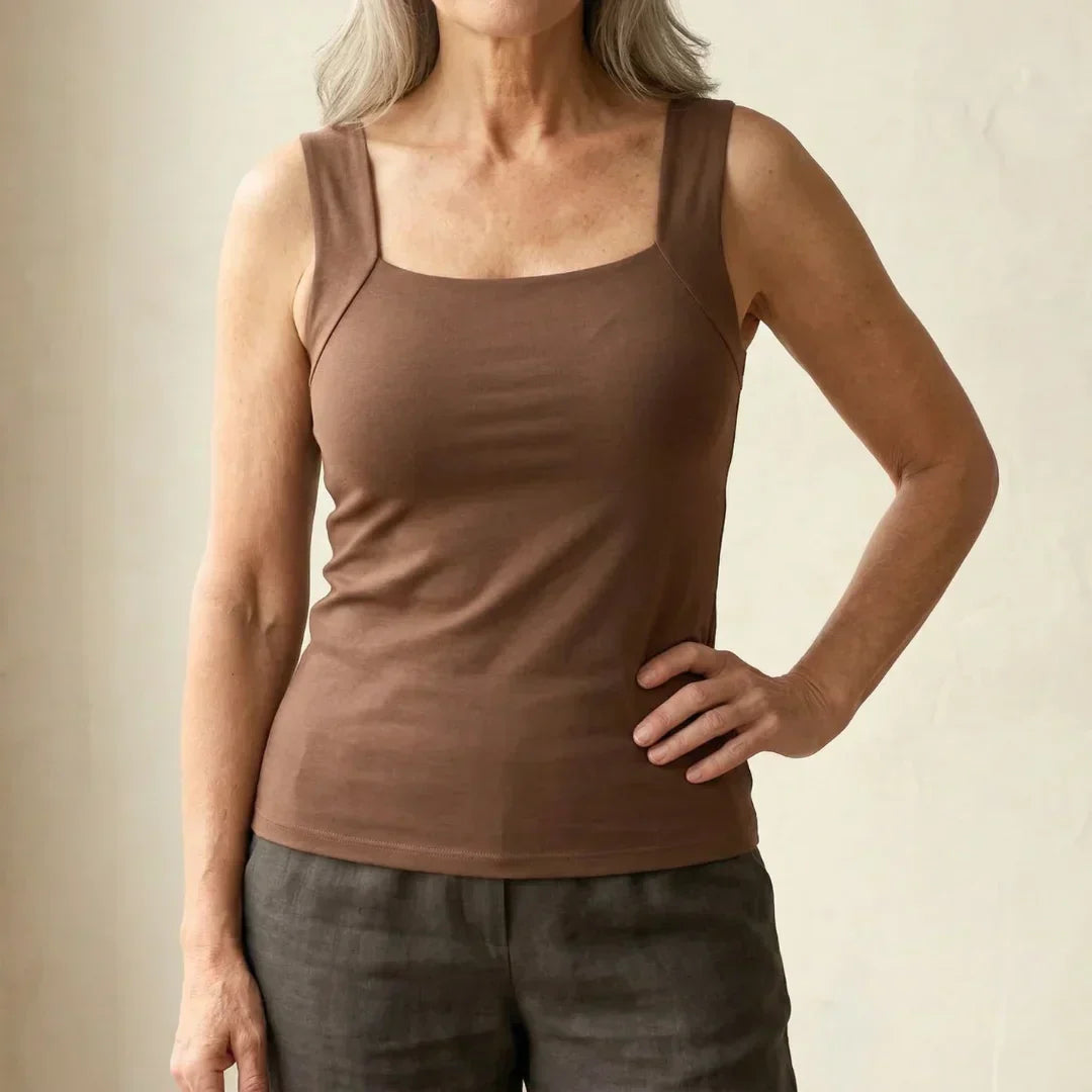 Jennifer | Women's Soft Comfortable Tank Top with Built-In Bra-Metro Lane Plaza