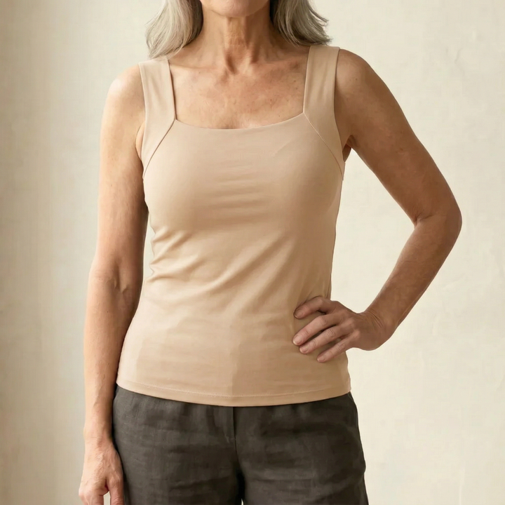 Jennifer | Women's Soft Comfortable Tank Top with Built-In Bra-Metro Lane Plaza