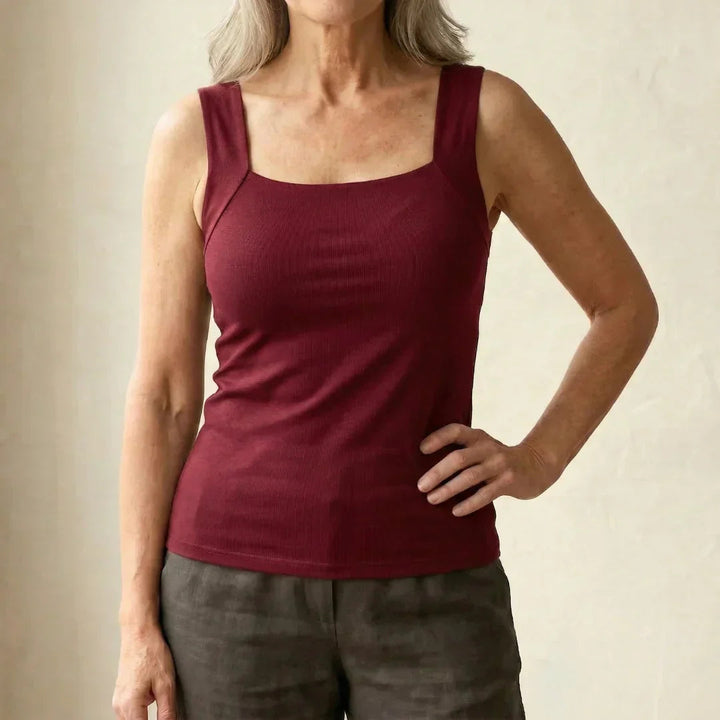 Jennifer | Women's Soft Comfortable Tank Top with Built-In Bra-Metro Lane Plaza