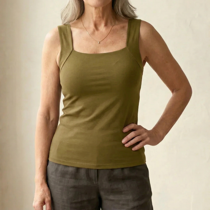 Jennifer | Women's Soft Comfortable Tank Top with Built-In Bra-Metro Lane Plaza