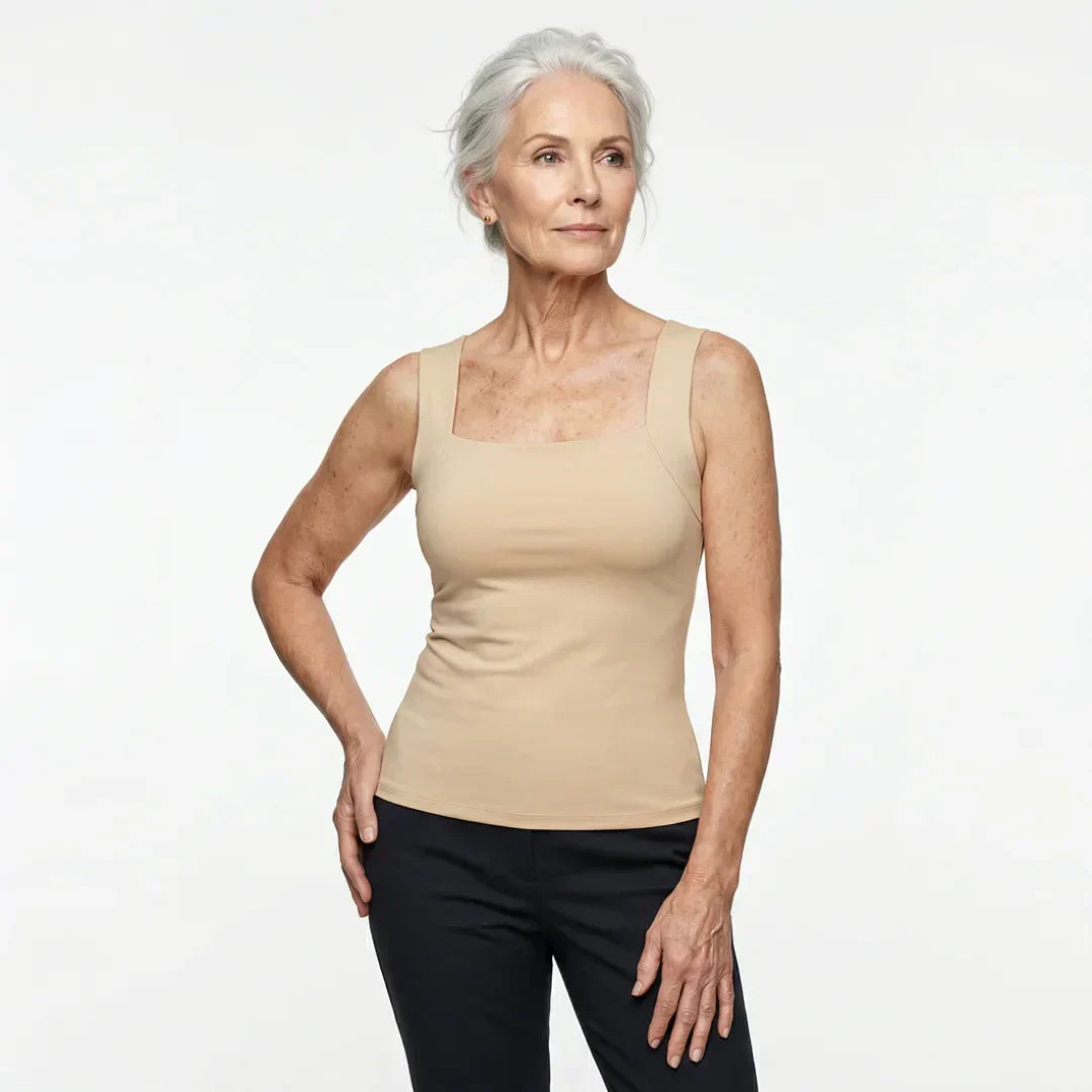 Jennifer | Women's Soft Comfortable Tank Top with Built-In Bra-Metro Lane Plaza