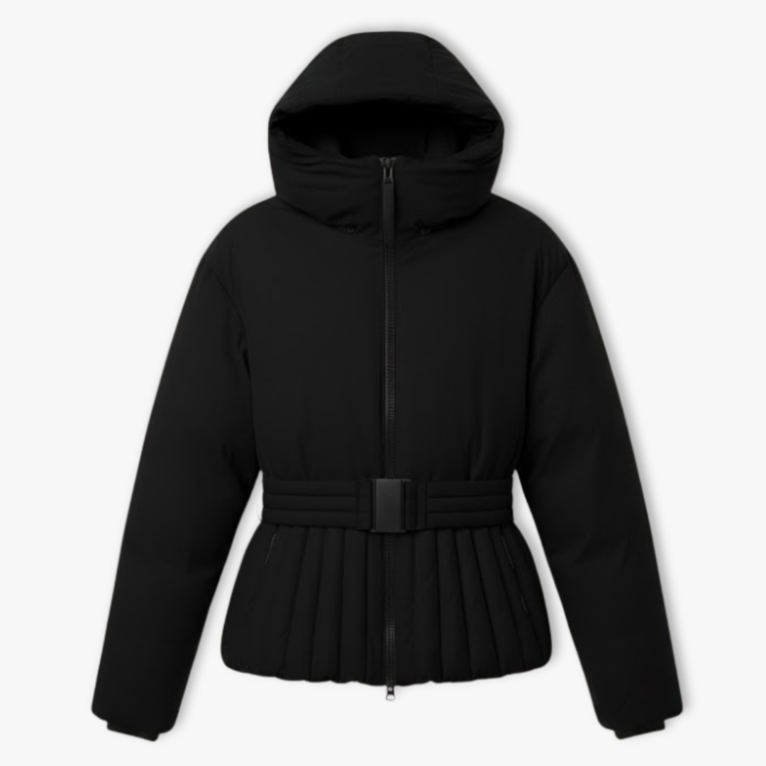 Aria | Women's Elegant Warm Peplum Ski Jacket-Metro Lane Plaza