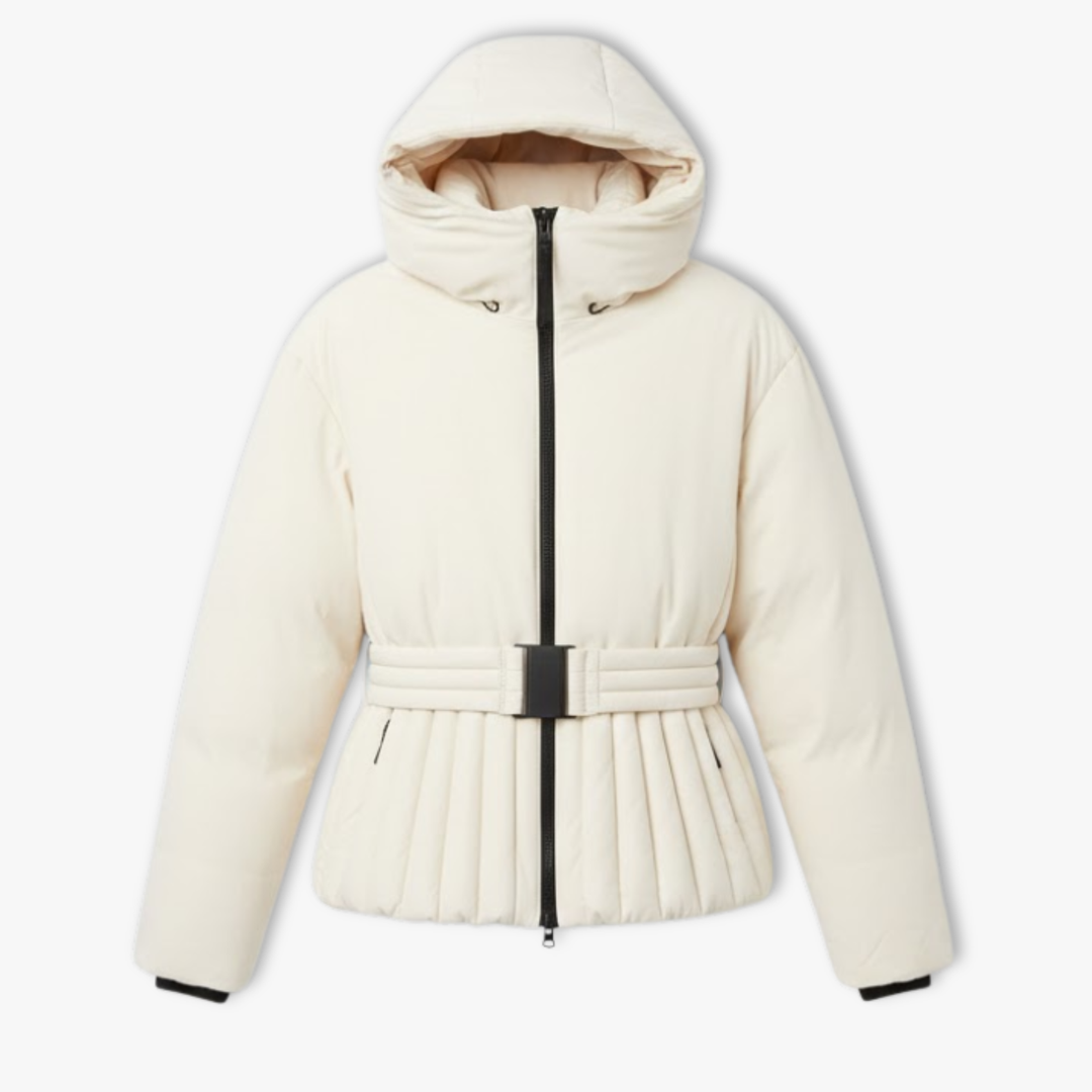 Aria | Women's Elegant Warm Peplum Ski Jacket-Metro Lane Plaza