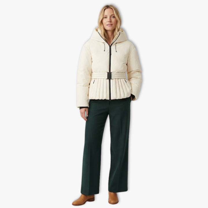 Aria | Women's Elegant Warm Peplum Ski Jacket-Metro Lane Plaza