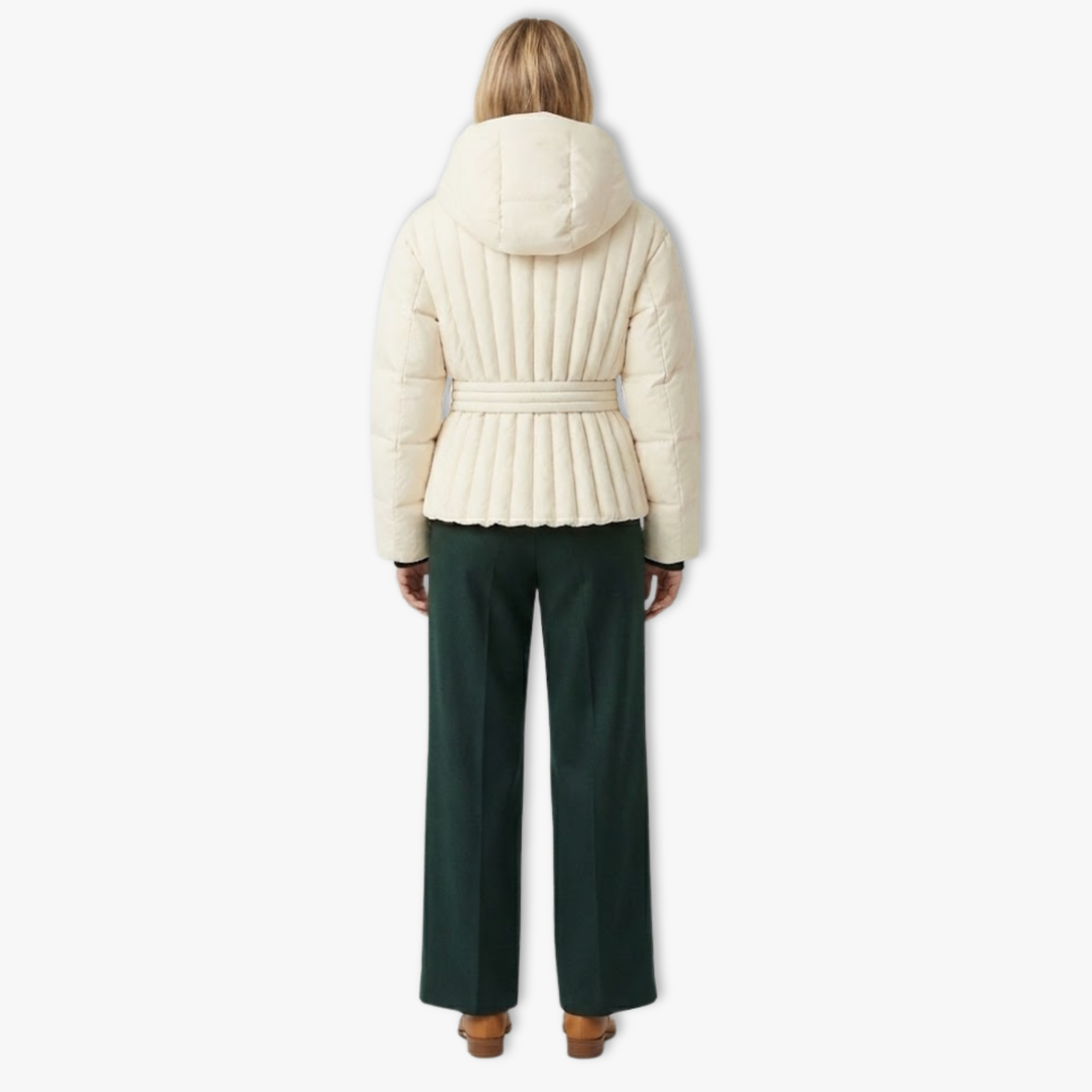 Aria | Women's Elegant Warm Peplum Ski Jacket-Metro Lane Plaza