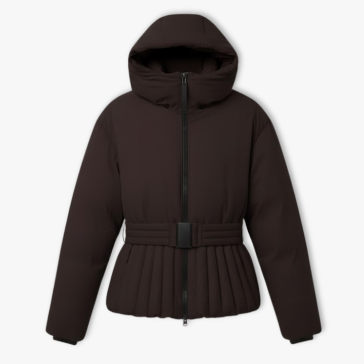 Aria | Women's Elegant Warm Peplum Ski Jacket-Metro Lane Plaza