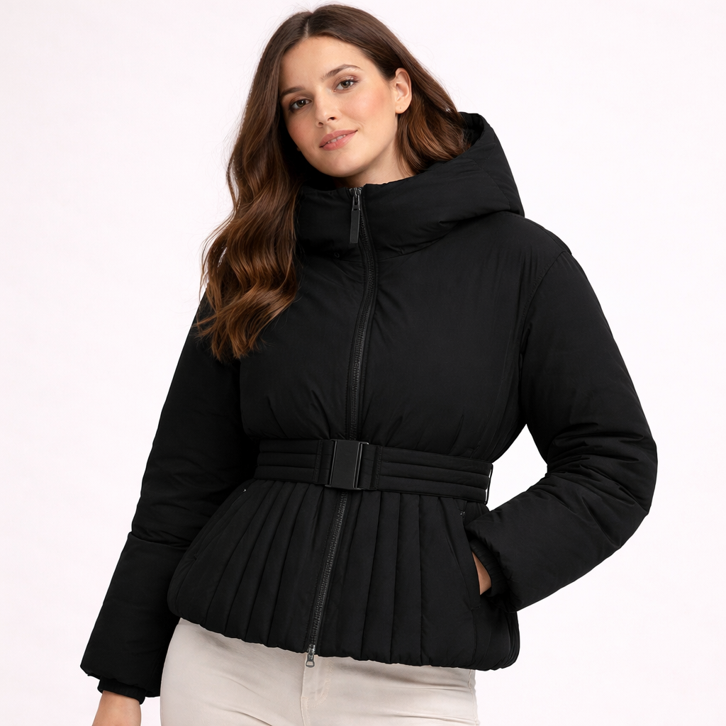 Aria | Women's Elegant Warm Peplum Ski Jacket-Metro Lane Plaza