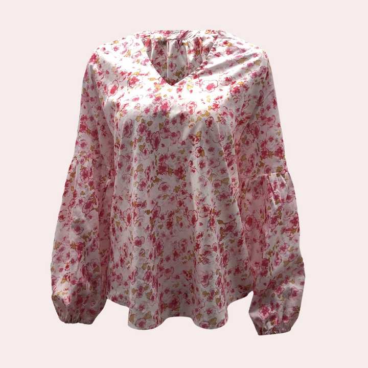 Women's Light Floral Casual Blouse-Metro Lane Plaza