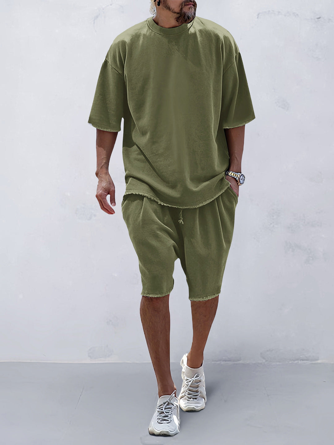 Men's Sports Set with Loose Fit and Coordinating Pants-Metro Lane Plaza
