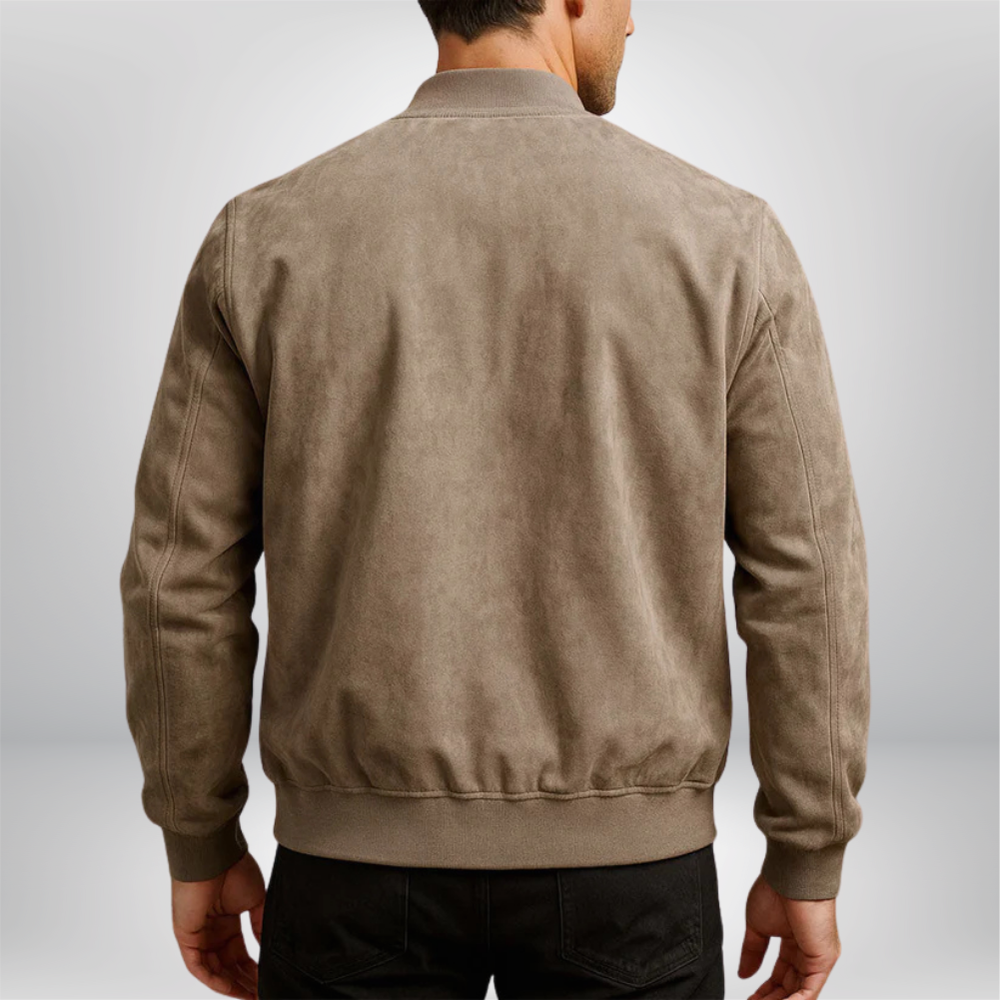 Bennett | Men's Classic Minimalist Leather Bomber Jacket-Metro Lane Plaza