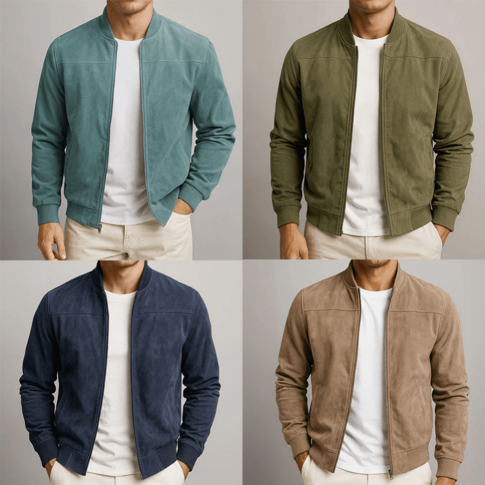 Bennett | Men's Classic Minimalist Leather Bomber Jacket-Metro Lane Plaza