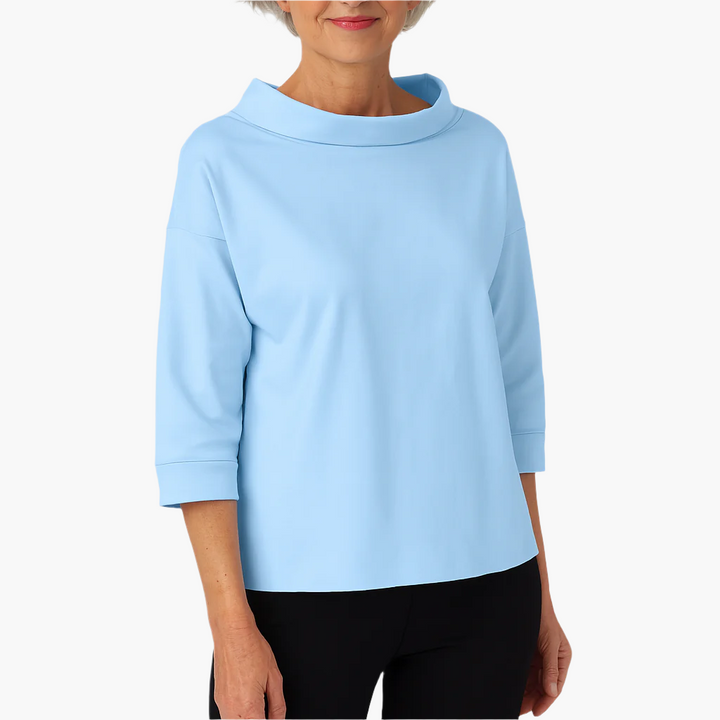 Julia | Women's Elegant Comfortable Stand Collar Top-Metro Lane Plaza
