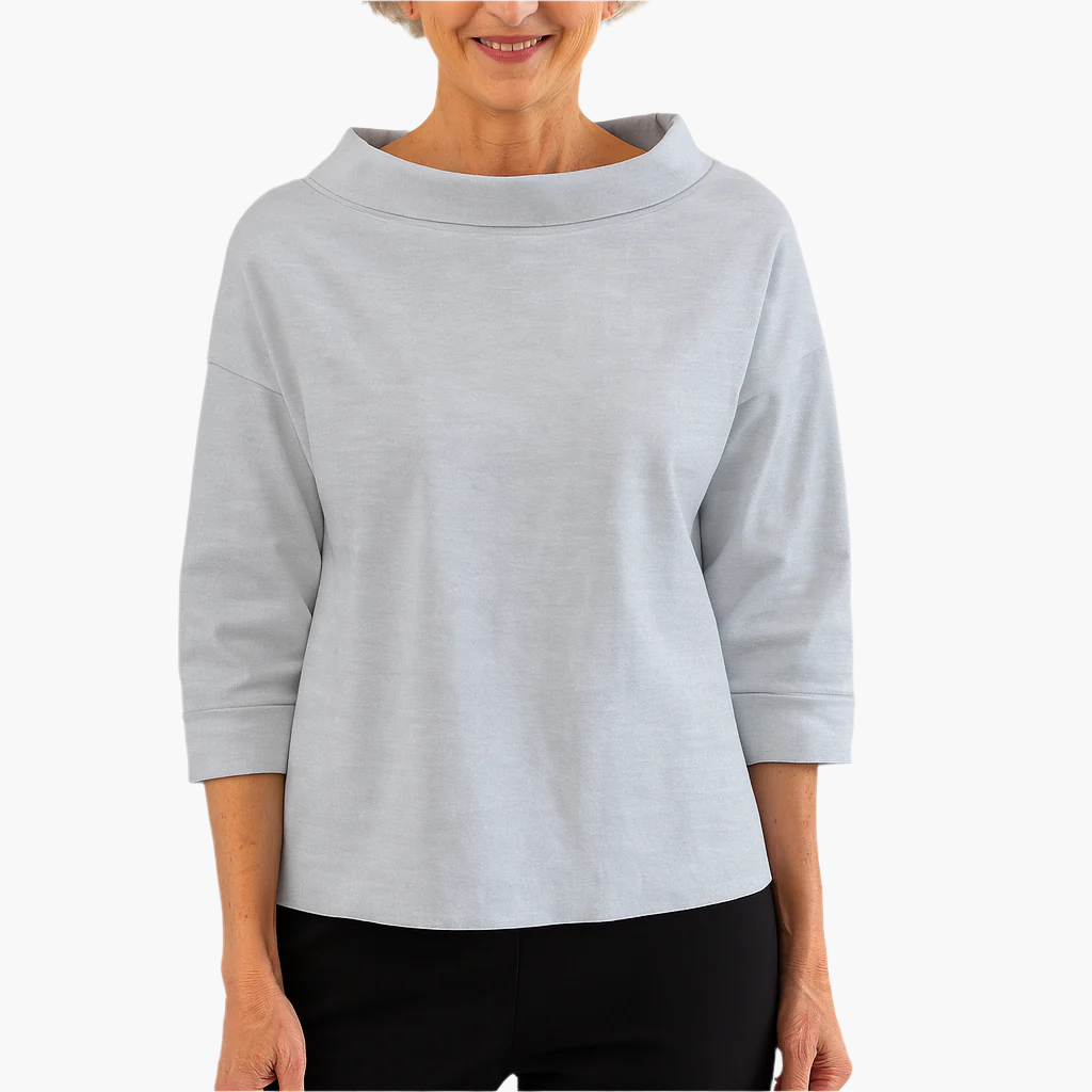 Julia | Women's Elegant Comfortable Stand Collar Top-Metro Lane Plaza