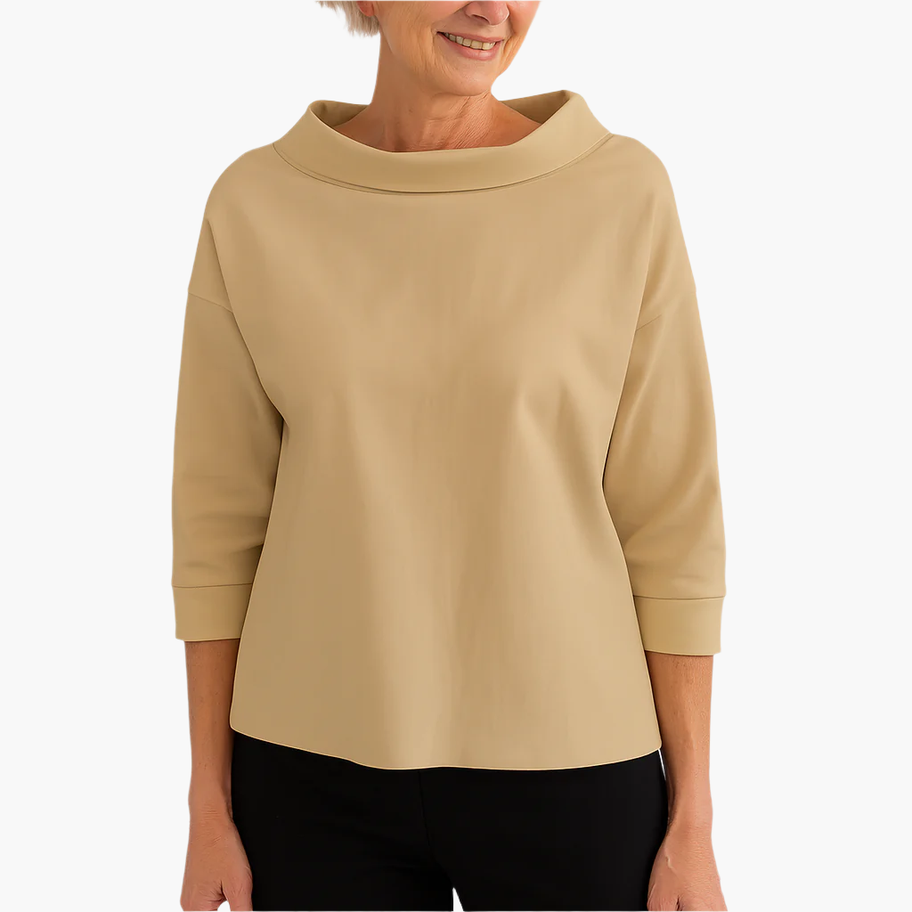 Julia | Women's Elegant Comfortable Stand Collar Top-Metro Lane Plaza