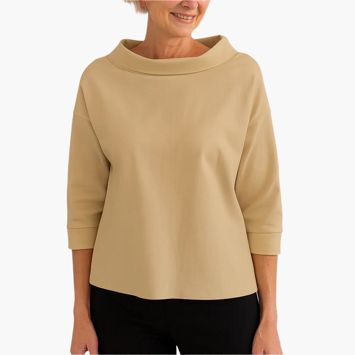 Julia | Women's Elegant Comfortable Stand Collar Top-Metro Lane Plaza