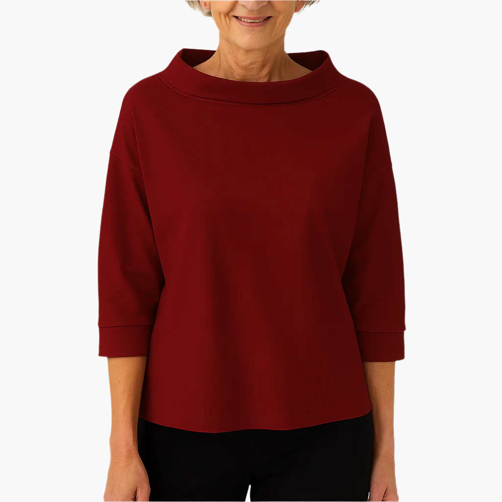 Julia | Women's Elegant Comfortable Stand Collar Top-Metro Lane Plaza