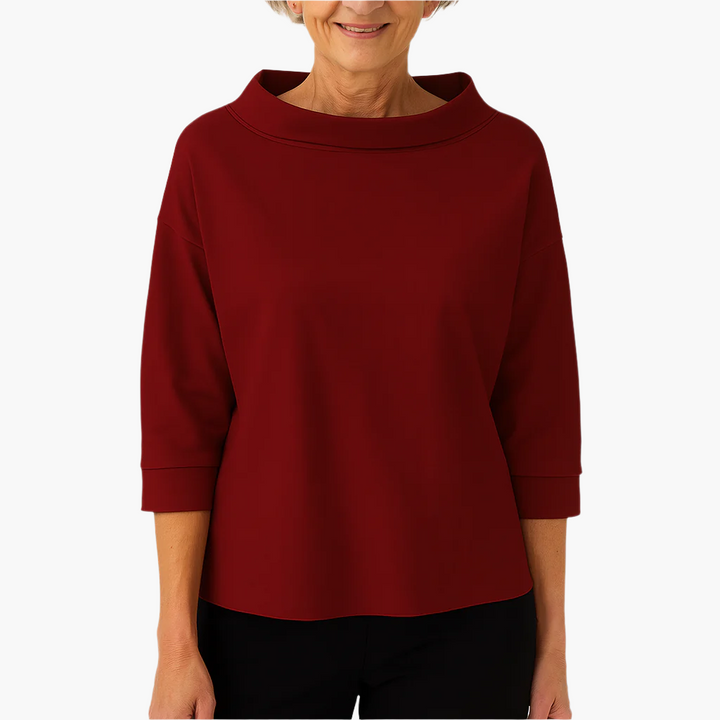 Julia | Women's Elegant Comfortable Stand Collar Top-Metro Lane Plaza