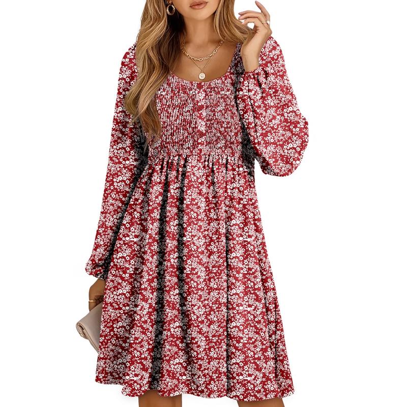 Daisy | Women's Smocked Empire-Waist Mini Dress-Metro Lane Plaza