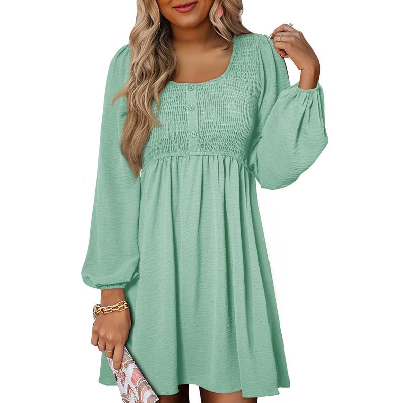 Daisy | Women's Smocked Empire-Waist Mini Dress-Metro Lane Plaza
