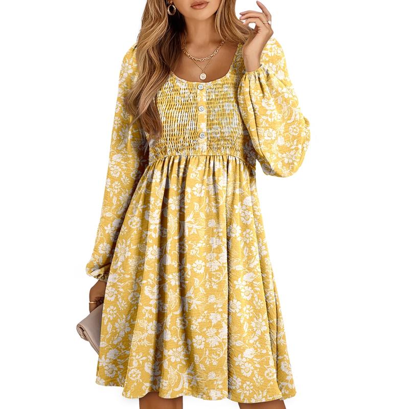 Daisy | Women's Smocked Empire-Waist Mini Dress-Metro Lane Plaza