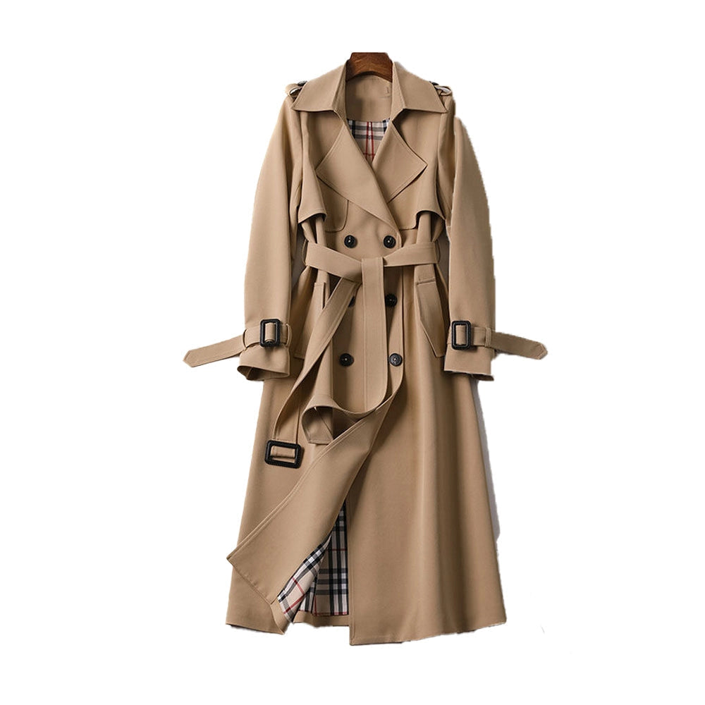 Sophia | Women's Double-Breasted Trench Coat with Belt - Timeless Style-Metro Lane Plaza
