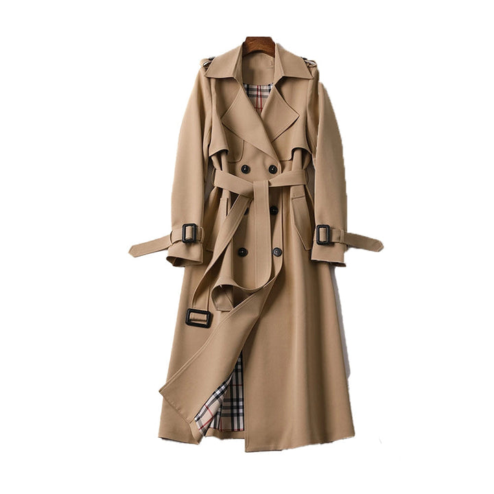 Sophia | Women's Double-Breasted Trench Coat with Belt - Timeless Style-Metro Lane Plaza