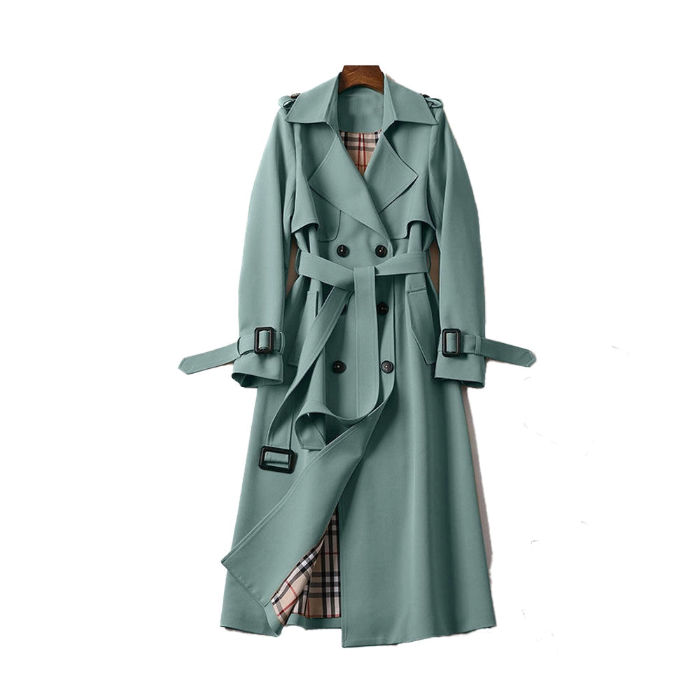 Sophia | Women's Double-Breasted Trench Coat with Belt - Timeless Style-Metro Lane Plaza
