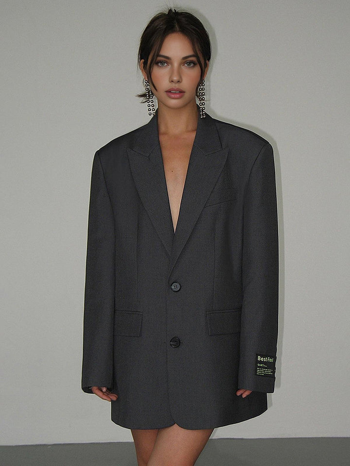 Women's Chic Oversized Blazer-Metro Lane Plaza