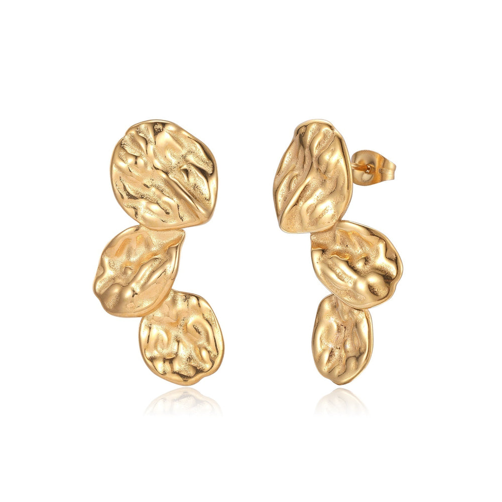 Dila | Women's Gold Sculptural Earrings with Elegant Design-Metro Lane Plaza
