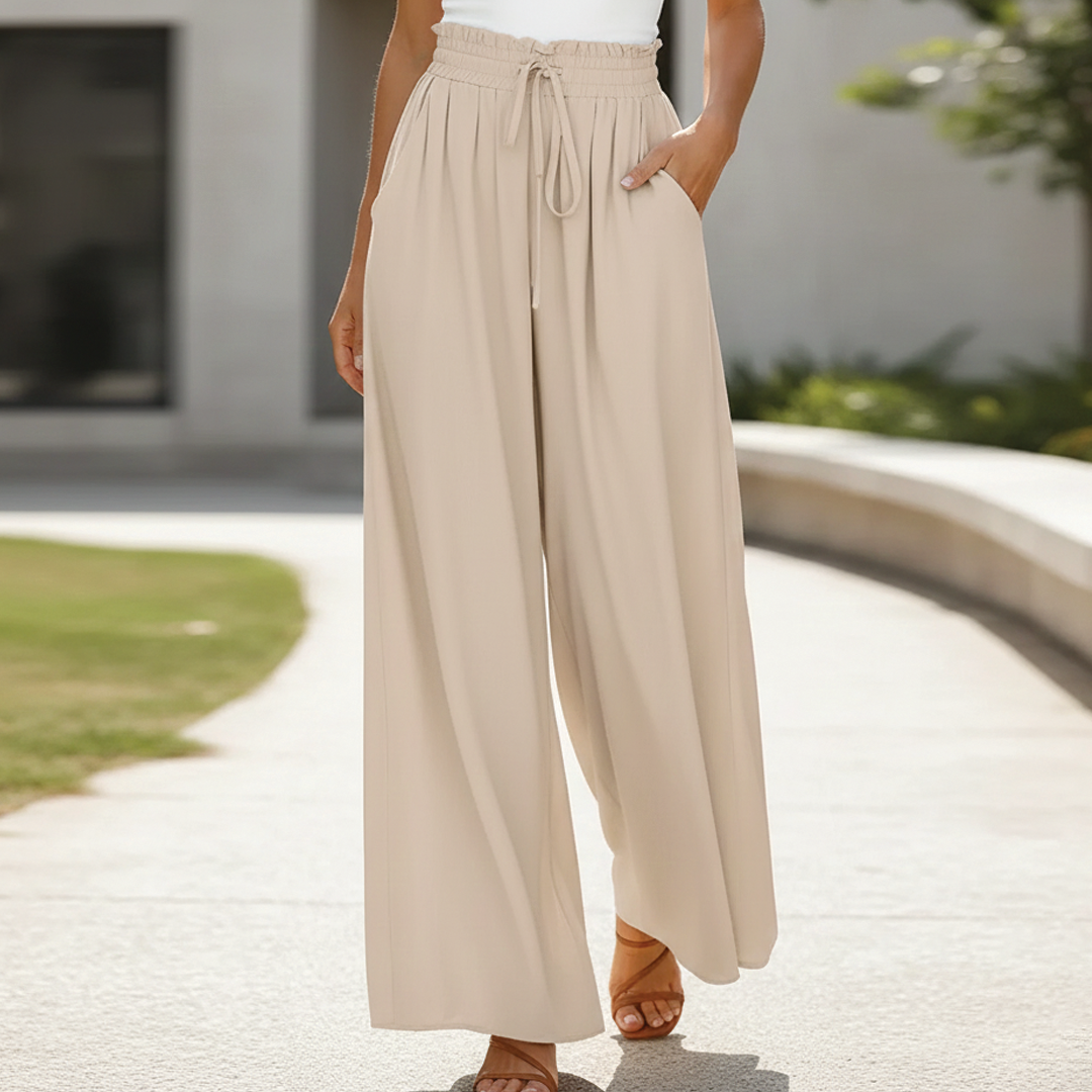 Adeline | Women's Spring Wide-Leg Trousers-Metro Lane Plaza
