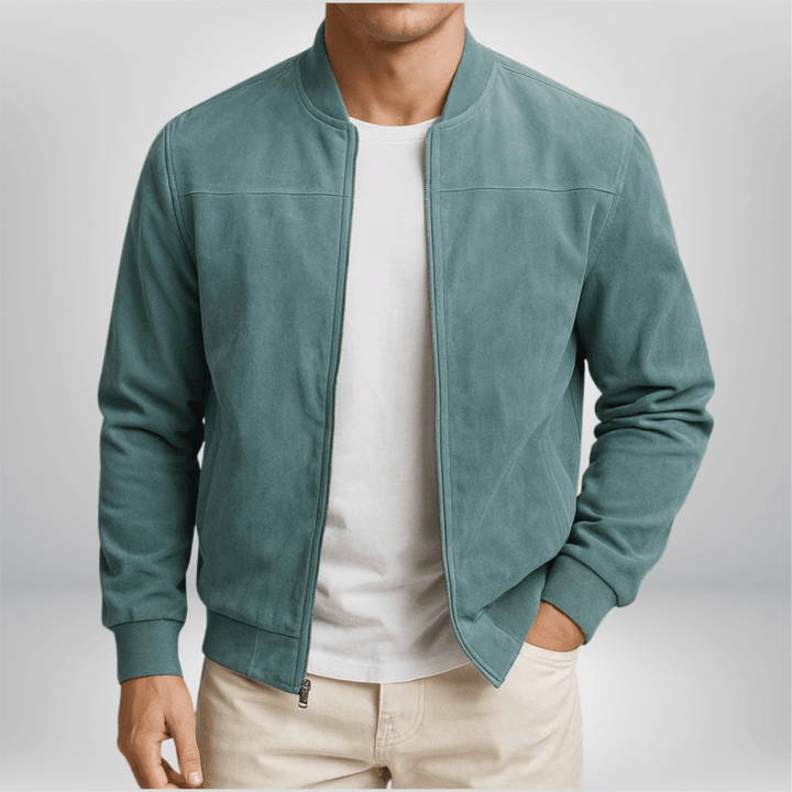 Bennett | Men's Classic Minimalist Leather Bomber Jacket-Metro Lane Plaza