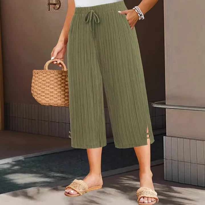 Christine | Women's Soft and Breathable Linen Trousers-Metro Lane Plaza