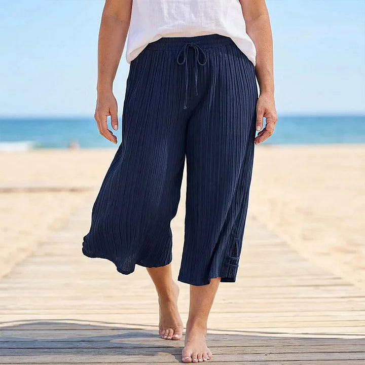 Christine | Women's Soft and Breathable Linen Trousers-Metro Lane Plaza