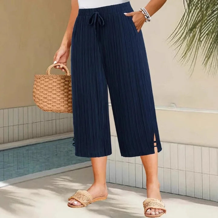Christine | Women's Soft and Breathable Linen Trousers-Metro Lane Plaza