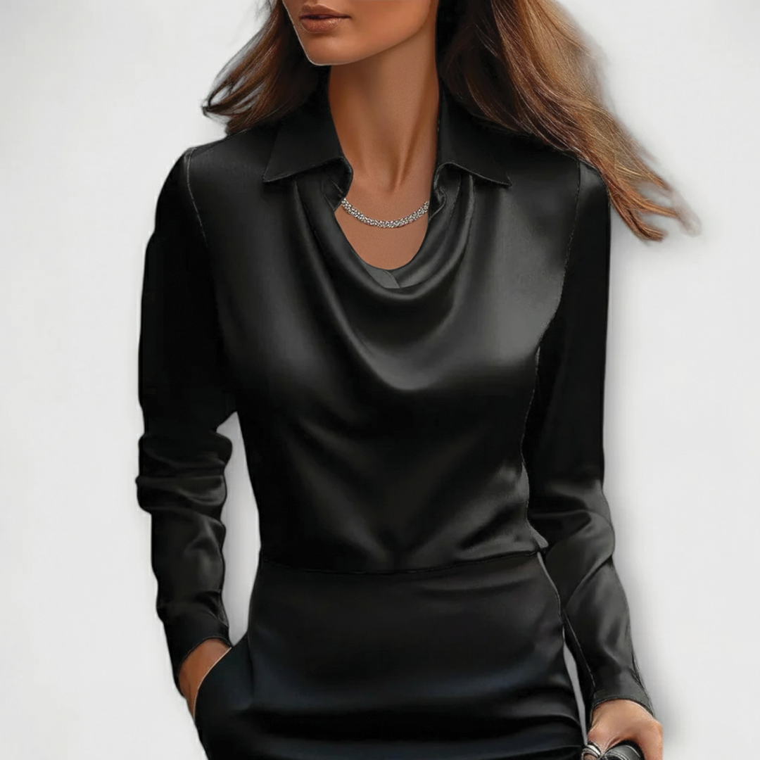 Scarlett | Women's Elegant Satin Blouse-Metro Lane Plaza